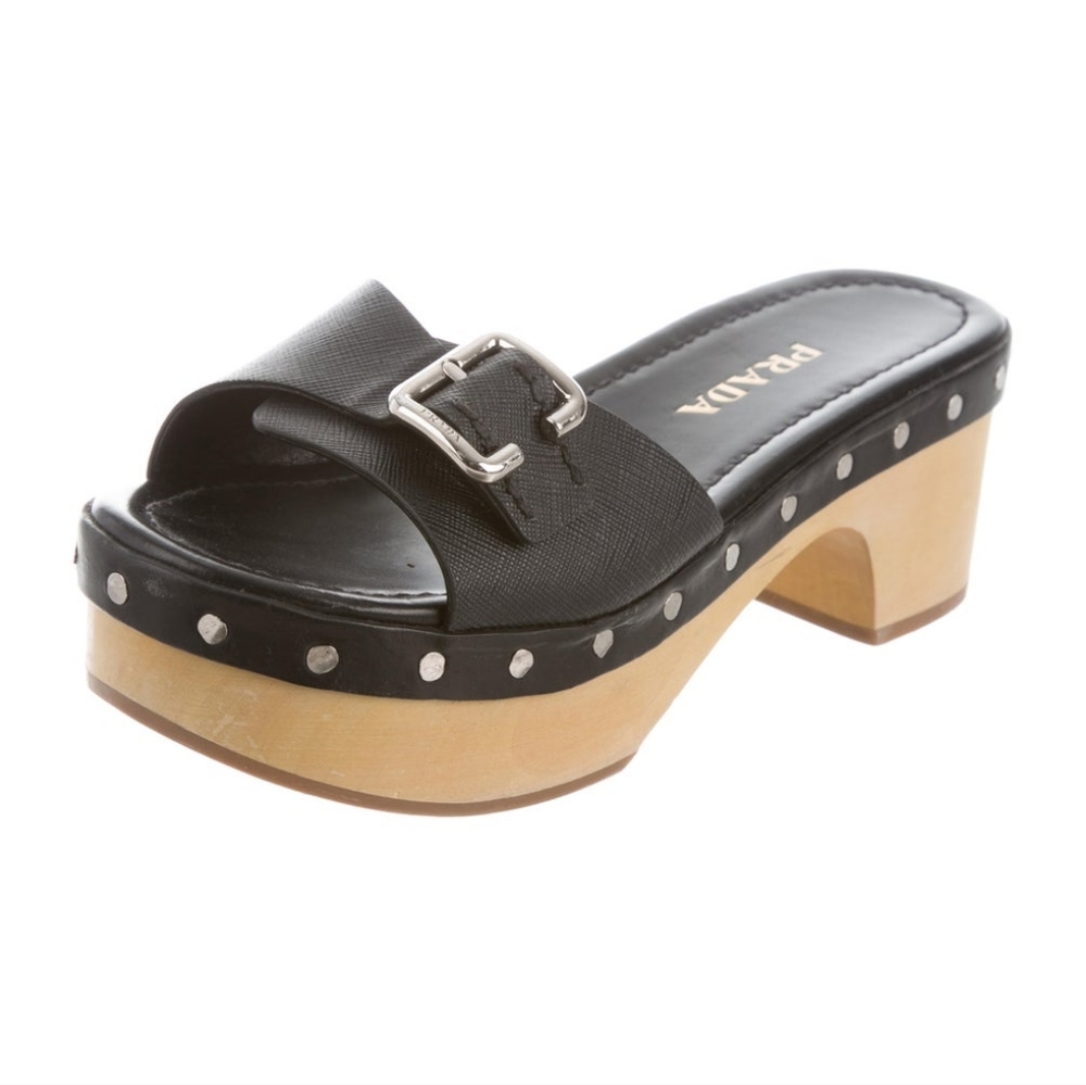PRADA Slide Platform Sandals IT38.5